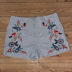 LOFT striped embroidered short